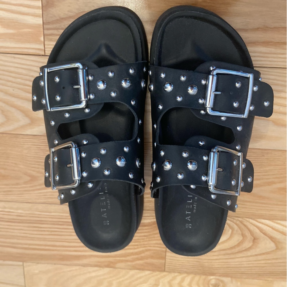 Atleliers Leather Studded Sandals